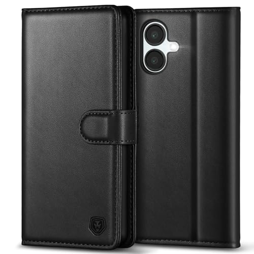 Kuafcase for Samsung A06 Case with 4 Card Slots Magnetic Closure Kickstand Shockproof Protective Phone Case for Samsung Galaxy A06 - Black