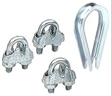 SecureLine 7315-12 Wire Rope Thimble and Clamp Set, 1/4-Inch