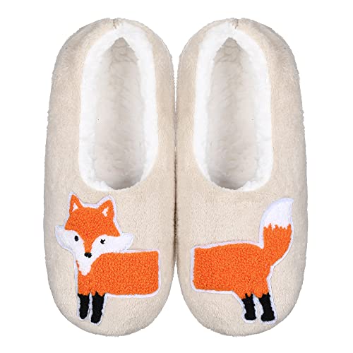 Image of ZYZX Cute Slipper Socks with Grips,Cozy Soft Sole House Slippers for Women | Animal Pattern Warm Safe Non Slip Fleece-lined Fluffy Fuzzy Socks Indoor for Adult,Easy to Wash,Gifts