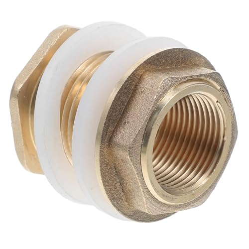 LOLIPPYY Conector del Tanque De Agua Latón Adaptador Hembra para Manguera De Jardín Conector De Mamparo para Barril De Lluvia Accesorios para Tubos De Acuario y Tapa De De Manguera De