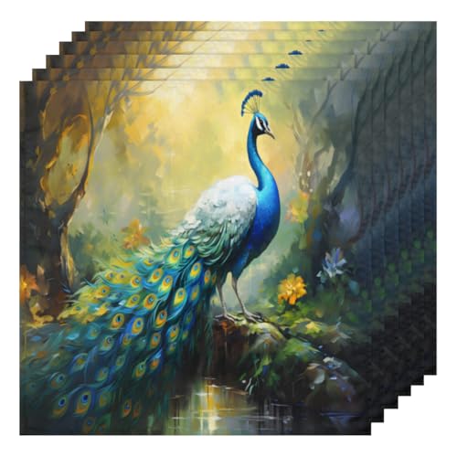 Servilletas de tela multicolor set 6 50.5 x 50.5 cm miniatura 1