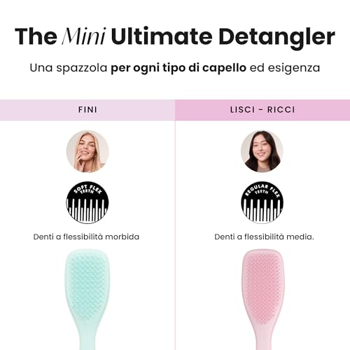 Tangle Teezer Mini Ultimate Detangler - Per Capelli Bagnati E Asciutti - Spazzola Districante Per Tutti I Tipi Di Capelli - Spazzola Tascabile Da Viaggio Perfetta Per Bambini - Rosa Cipria - 7