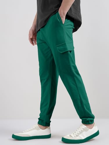 Image of Veirdo 100% Pure Cotton Regular Fit Mid Rise Trackpants with Side Pocket for Men & Boys