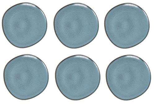 Villeroy & Boch Like. by Lave Glacé 6er Set Speiseteller türkis blau D. 28cm