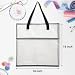 Cosblank 16.1x16.1inch Sew Project Bag Jumbo Needlepoint Project Bag for Sewing Quilting Craft Organizer Storage Portable Vinyl Mesh Zipper Pouch with Handle for Quilter Crafter Art Stitching(Black)