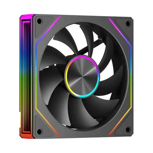 CPS FG120 Ventilateur CPU, Ventilateur de boîtier ARGB 120 mm, Ventilateur d'ordinateur silencieux PWM 4 broches avec roulement hydraulique, jusqu'à 1800...