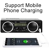 Single Din Car Stereo Bluetooth,12V-24V 1 Din Car Radio with Two Built-in Speakers, Car FM Audio Multimedia Player with USB AUX-in TF Card Port - Image 8