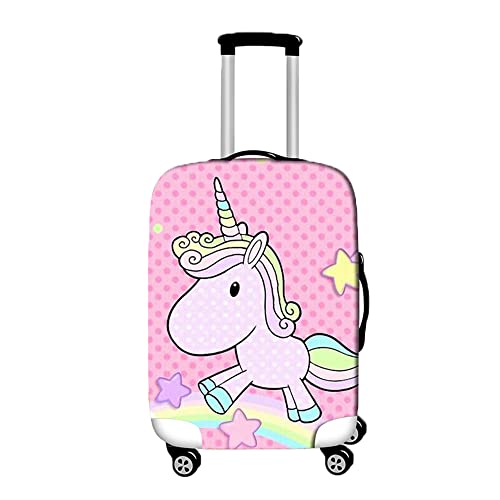 Hiseng Licorne Housse de Valise Protection Trolley Case Housse De Protector Élastique Lavable Anti-Rayures Anti-Poussière Voyage Housse De Bagage (Rose,S (18-20 Pouce)) Cover