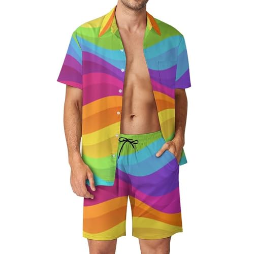 Ensemble chemise hawaïenne homme avec short et pantalon de plage été taille S coloré