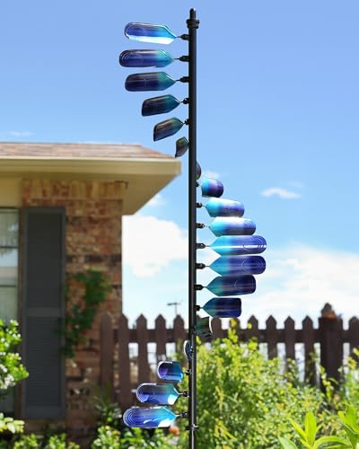 Cyan Oasis Wind Spinners Outdoor, 93' Large Metal Wind Spinners for Yard and Garden, Kinetic Wind Sculptures...