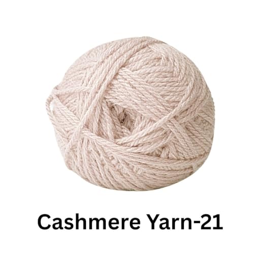Image of VCR Light Cream Cashmere Knitting Yarn, 100 Grams Hank, 265 Meters Length, Acrylic 75% and Nylon 25%, Soft Crosia Thread for Crochet and Knitting, Suitable for Sweaters, Pullovers and Jackets