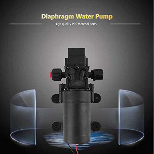 Pompa a Diaframma DC 24V 80W, Pompa a Membrana Elettrica per Trasferimento Acqua con Pressostato Automatico