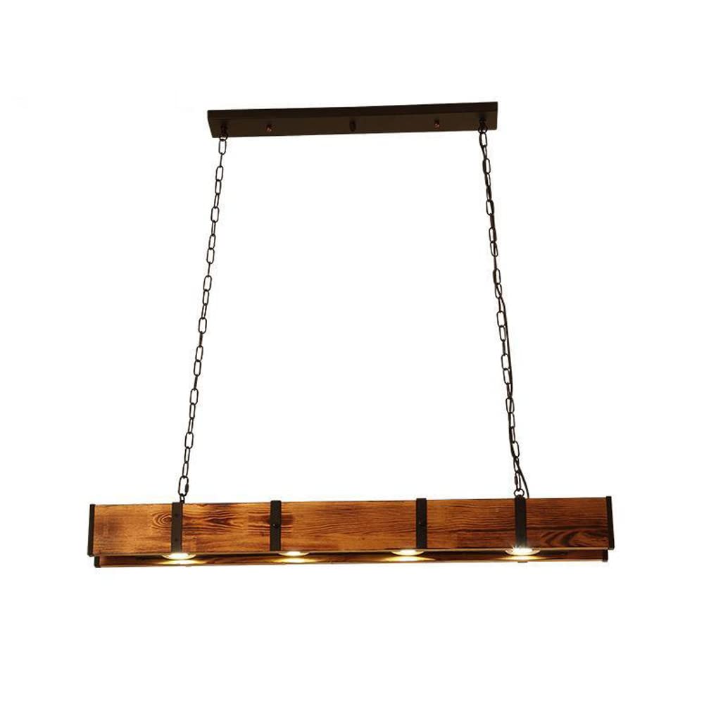 Suspension bar et restaurant lustre en bois de navire rétro et métal industriel