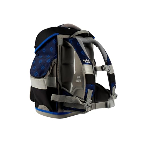 Familando Fußball Schulranzen Set für Jungen 1. Klasse · School Mood Timeless Air+ Fußball-Verein Sonder-Edition · Schultasche im Set mit Federmappe, Turnbeutel und Patch (HSV 9-teilig)