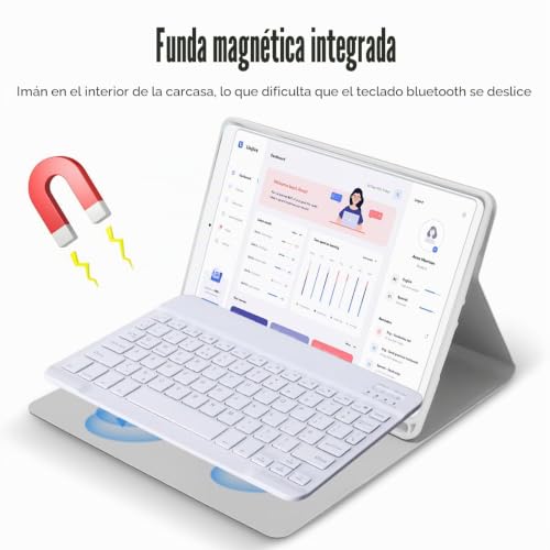 Teclado para tablet Samsung A11 Plus y funda delgada de PU inalámbrica de 11 pulgadas 4