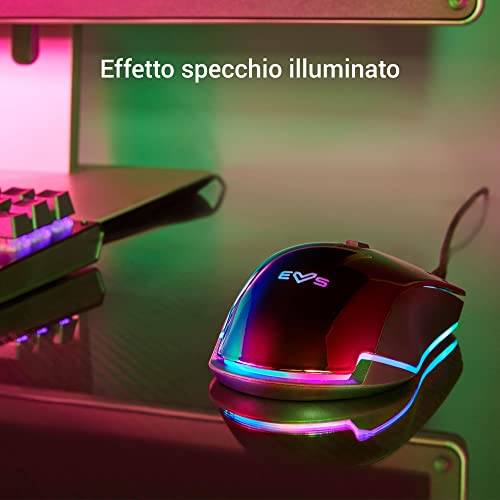 Gaming Mouse ESG M3 Neon (Mirror Effect, USB braided cable, RGB LED light, 7200 DPI) - Mouse gaming - Immagine 4