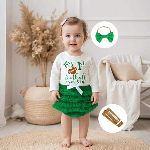 Hekkomird Baby Girl Cute Letter Long Sleeve Romper Layered Mesh Ruffled Skirt Bow Headband Leg Warmers Infant Fall Outfit2