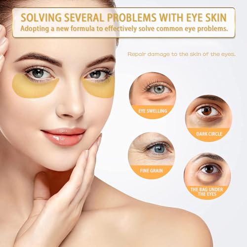 Under Eye Patches, Gold Eye Masks for Puffy Eyes, Under Eye Masks, Dark Circles Under Eye Treatment Women, Improve Under Eye Bags, Fine Lines and Wrinkles, Eye Masks Skincare, 30Pairs - Image 3