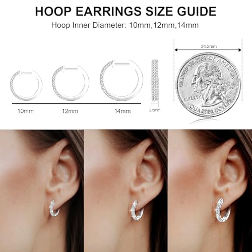 Iced Out Hoop Earrings 925 Sterling Silver D Color VVS Moissanite Huggie Cartilage Cuff Hypoallergenic Luxury Fashion Round Circle Silver Gold Hoop Earrings For Women2