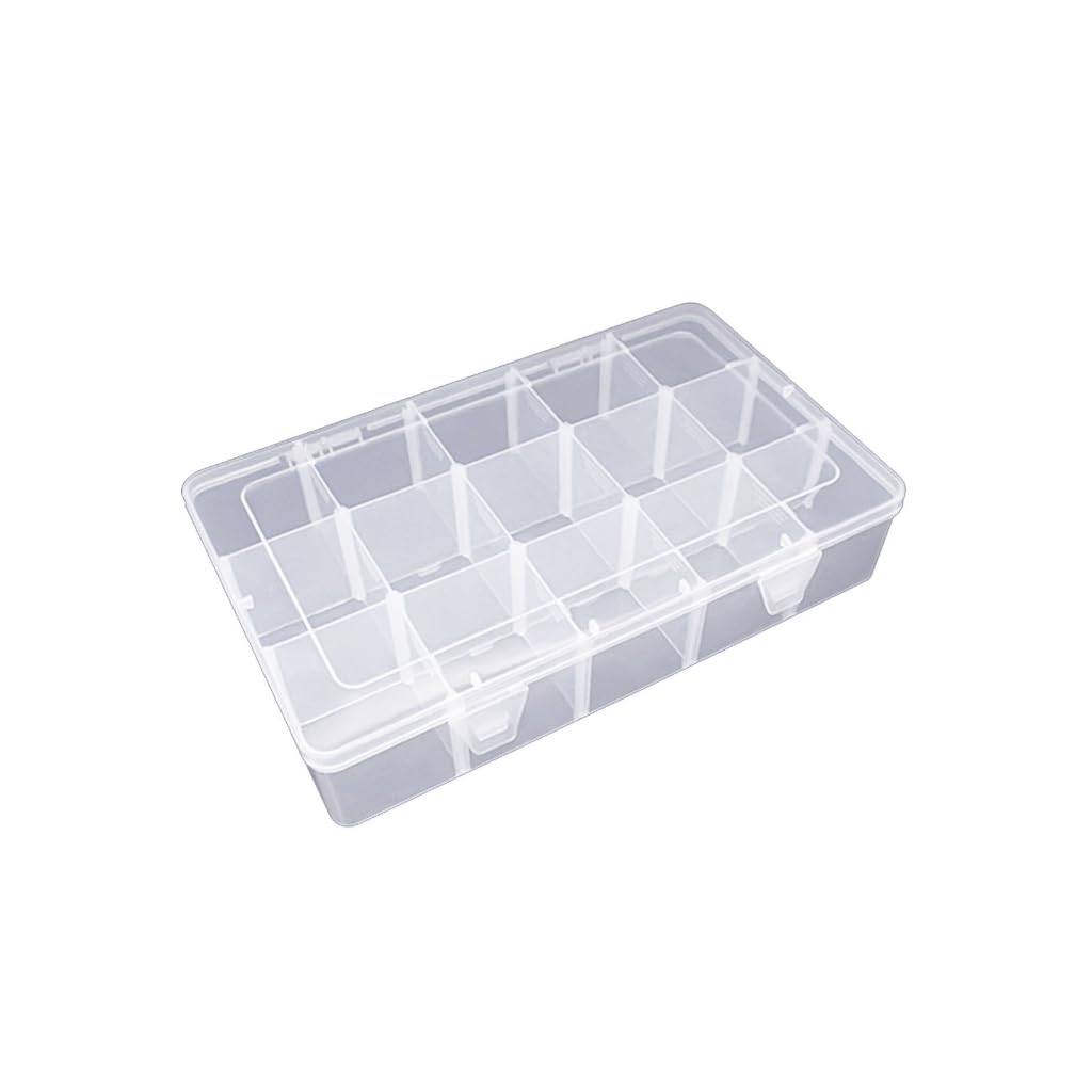 XAGMODSHN 15/28/36 Grids Clear Box with Adjustable Dividers Compartment Clear Storage Container for Bead