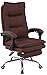 Fauteuil De Bureau Power Tissu I Chaise De Bureau Réglable en Hauteur Assise Ergonomique avec Accoudoirs I Chaise Pivotante Repose-Pied, Couleur:Marron