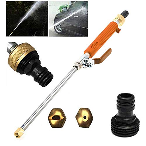 Goglor Jet Power Washer Wand und Sprühpistole, ausziehbarer Hochdruck-Wasserschlauch, mit Düsenadapter, flexibler Gartenbewässerungssprüher für Autofenster und Glasreinigungswerkzeug Orange