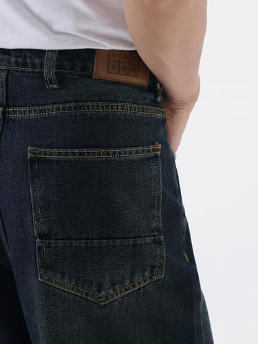 Image of Urbano Fashion Men's Loose Baggy Fit Heavy Washed Jeans Non-Stretchable