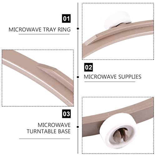 SOLUSTRE 4 Pcs Suporte Para Forno Microondas Bandeja De Vidro Base Giratória De Micro-ondas Rolo De