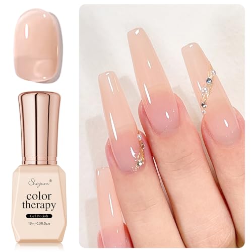 SHOYUM Sheer Jelly Nude Gel Nail Polish 15ml Soak Off UV LED Natural Nail - image 1