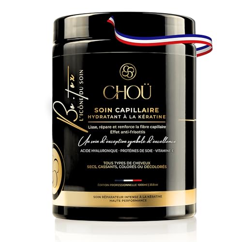 CHOÜ-BO-TOX Capillaire Professionnel-Masque ultra réparateur à la kératine naturelle- à l’acide hyaluronique-protéine de soie-Vitamine E -Cheveux Secs...