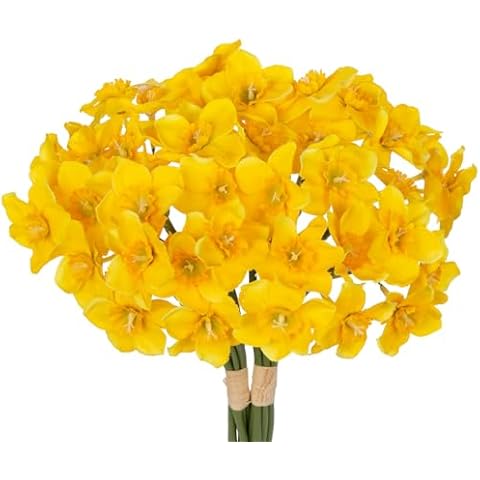Briful Real Touch Daffodils Artificial Flowers Cover