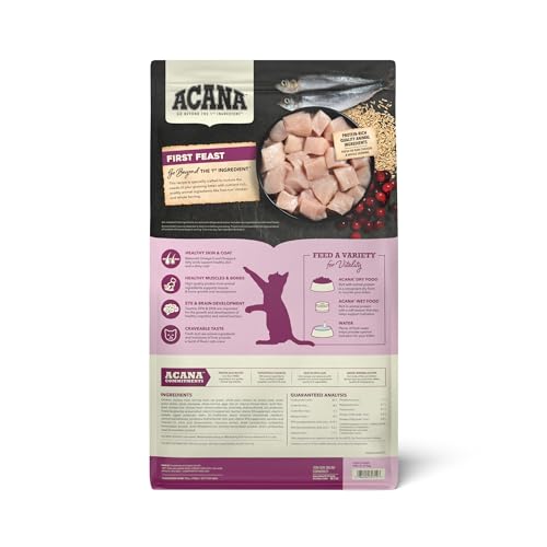 ACANA Dry Cat Food for Kittens First Feast Chicken and Fish 7lb Bag | Fresh or Raw Ingredients, Grain Free, High Protein, Made in the USA, Omega-3 Fatty Acids, Heart Health, Free-Run Poultry - Image 3