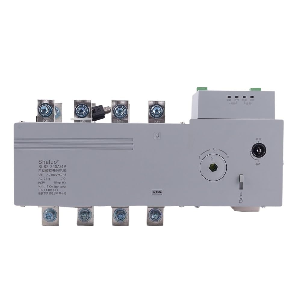 JNURGWLYH ATS SLS2-250A 4P 400V 250A ATS Dual Power Automatic Transfer Switch Universalschalter Dieselgeneratorteile Leistungsschalter