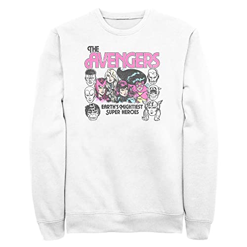 Marvel Men's Comics Retro Avengers Group Pullover Crew Fleece