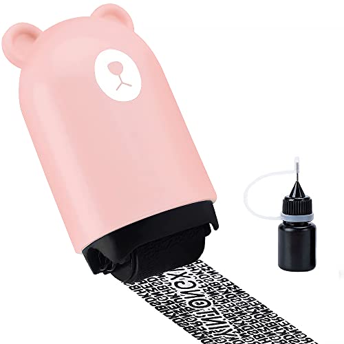 Sello de robo de identidad, Defensor de datos, Kit ancho de sello de rodillo de protección contra robo de identidad, Sello de rodillo protector para identificación confidencial segura Seguridad (rosa)