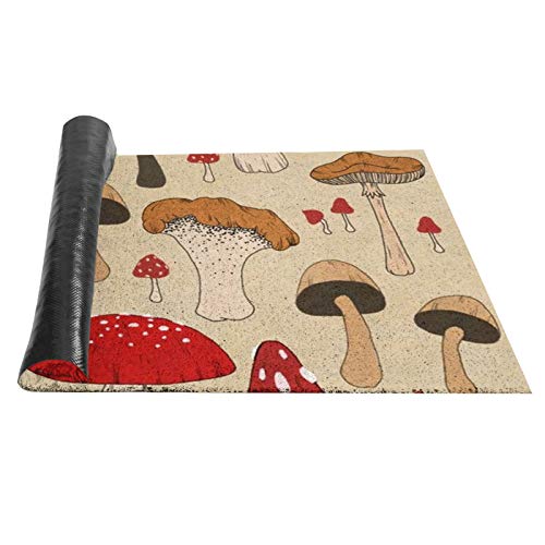 The Various Mushroom Art Entrance Doormat, Waterproof Pvc Welcome Door Mat W/Non-Slip Backing, Easy To Clean Stylish Outdoor Mat, Front And Back Door, Garage Or Porch Entryway, Poolside, Patio #TOP4