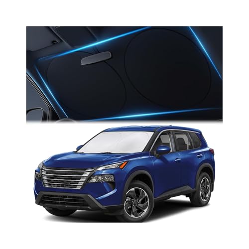 Magnelex Car Windshield Sunshade – Double-Layer Design for 2X Heat Blocking, Blocks UV Rays, Foldable Sun Shade for Cars, Trucks & SUVs, Keeps Interior Cooler, Medium (59 x 31 in)