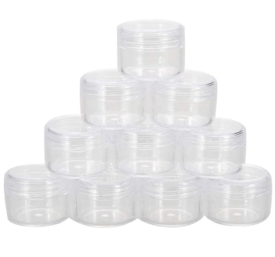 PUTHAK Clear Empty Cosmetic Jar | Transparent Makeup Container for Eyeshadow, Face Cream, Lip Balm | Small Storage Pot | Leak-Proof & Reusable (10ml- Pack 24)-picture-10