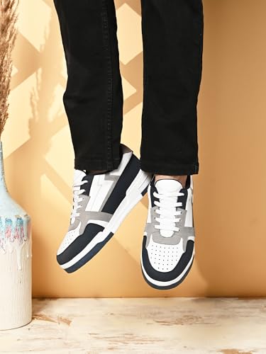 Image of STANPHORD Mens Ecliptica Colourblocked Sneakers Round Toe Casual Shoe | Fashion Classic Lace Up Stylish Outdoor Shoes | Daily & Occasion Wear | Smart & Trendy | Lightweight & Comfortable Shoes