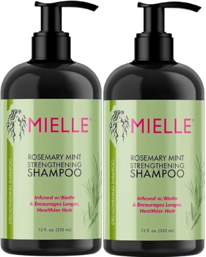 Mielle Rosemary Mint Shampoo with Biotin Promotes Hair Growth Strengthens Weak and Brittle Hair Deep Cleanses Scalp 355ml (Pack of 2)