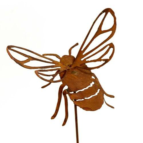 Magnifique décoration de jardin de qualité supérieure - Figurine d'animal - Statuette rouillée / figurine d'animal - Grand choix - Décoration de jardin en métal - Motif chapeau - Largeur : 31 cm Cover