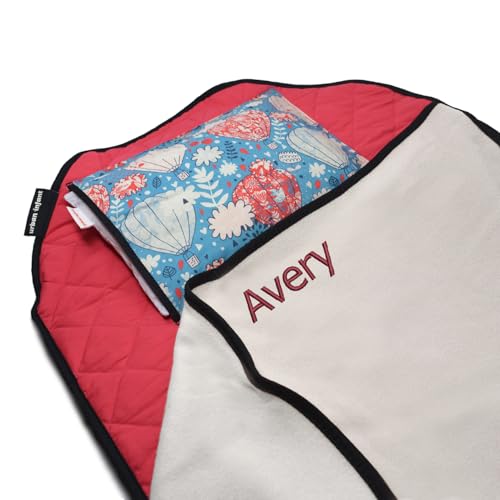 Image of Urban Infant Personalized Tot Cot All-in-One Modern Preschool /Daycare Nap Mat with Washable Pillow and Elastic Straps - Balloons