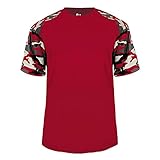 Badger Sport Red Camo Sleeve Youth Large