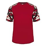 Badger Sport Red Camo Sleeve Youth Medium