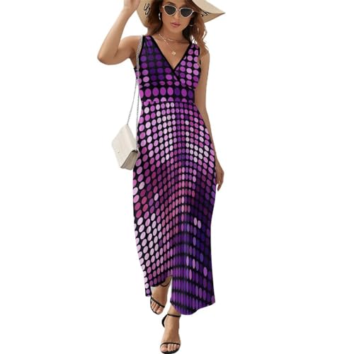 Robe maxi col V sans manches pour femme adepte de robe de plage fluide et légère