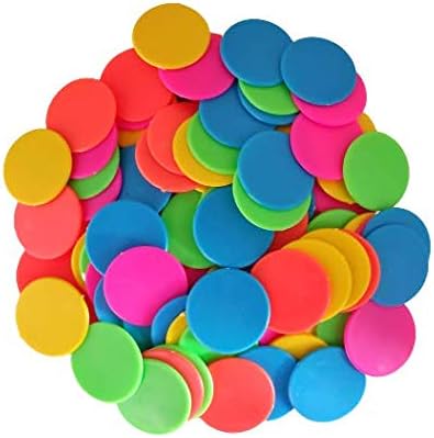 Plastic Plain Token/Coins Pack of 200pc Coins-Multi Color (Big),for Kid