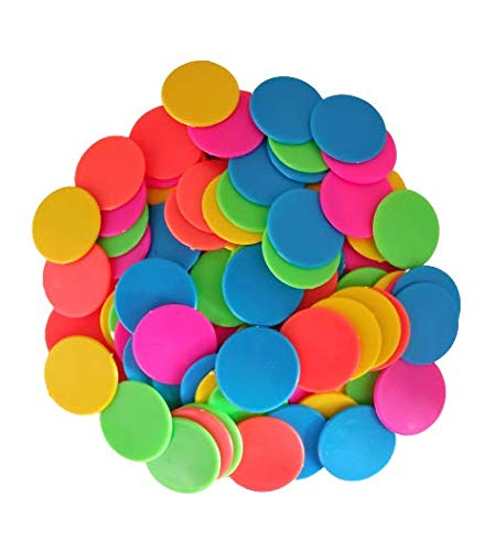 Plastic Plain Token/Coins Pack of 200pc Coins-Multi Color (Big),for Kid