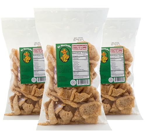 El Norteño Chili & Lime Pork Rinds Pack of 3 (3oz Each)