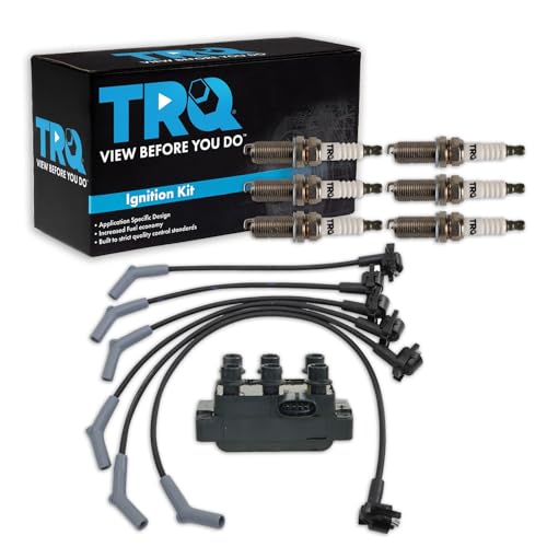 TRQ Ignition Coil & Spark Plug Kit Iridium 8 Piece Compatible with 1997-2000 Ford Explorer Ranger Mazda B4000 Only for V6 4.0L