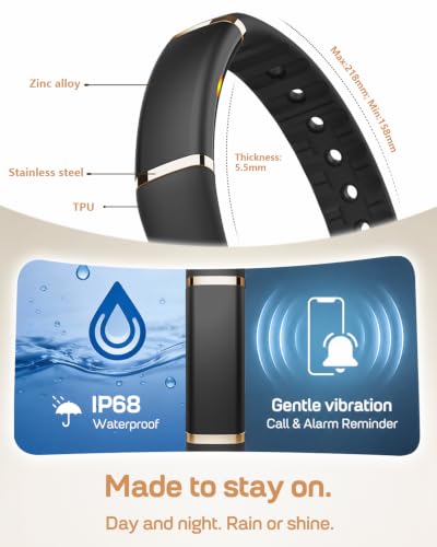 Image of FITVII Screenless Fitness Tracker for Women Men, Health and Fitness Wearable with 24 /7 Heart Rate, Blood Pressure and HRV Sleep Monitor, Subscription Free Activity Tracker for Android & iPhone